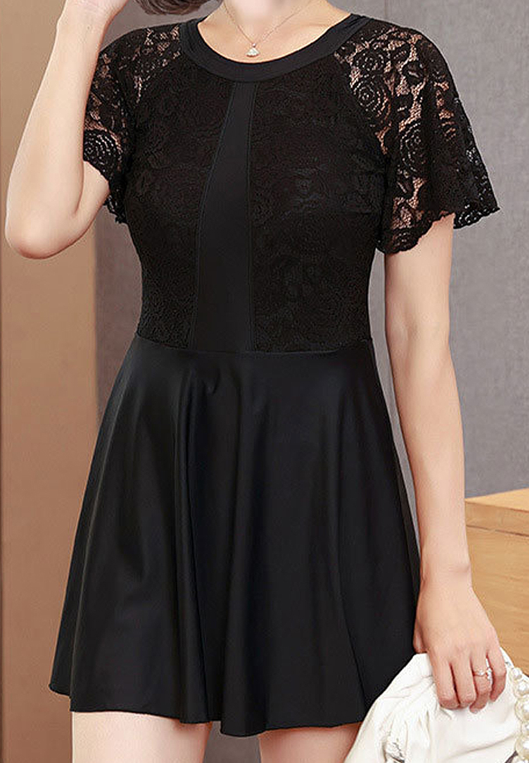 Large size one-piece skirt swimsuit for middle-aged and elderly people CA24032182