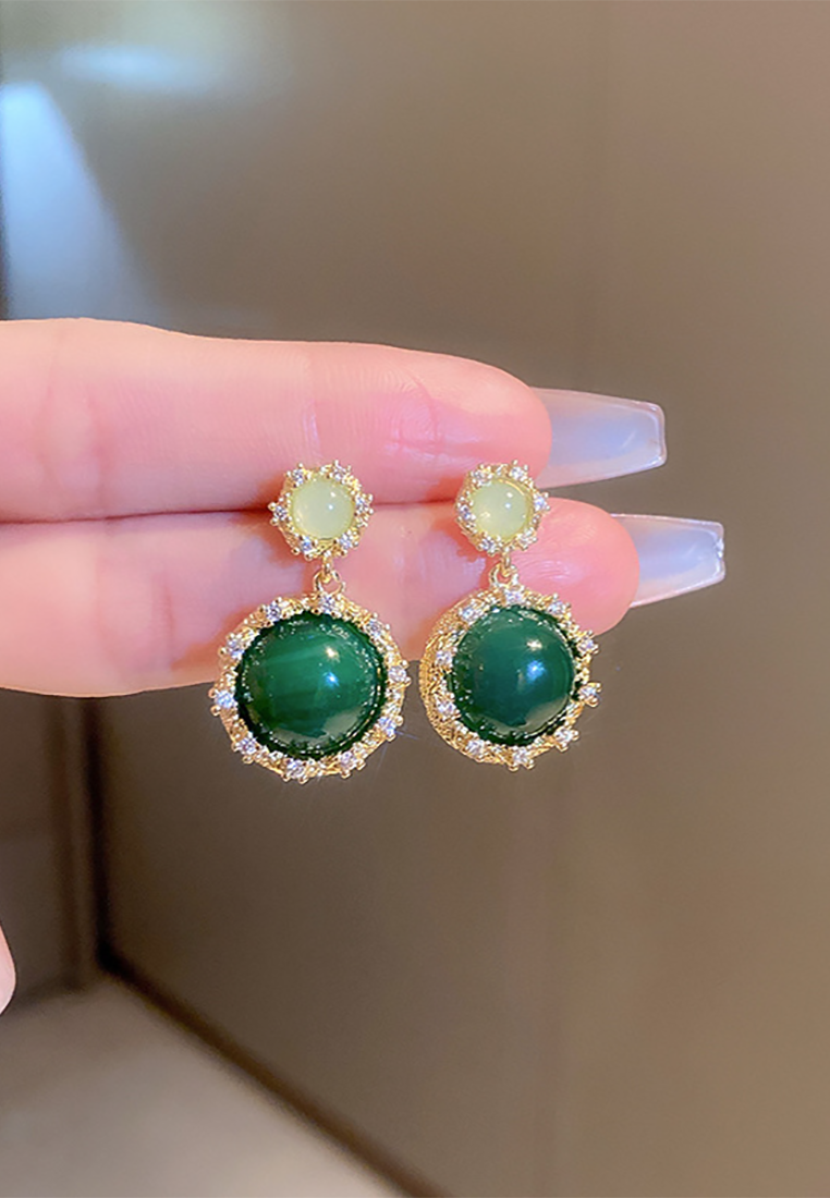 Light luxury retro diamond geometric palace style earrings CA25052383 -1