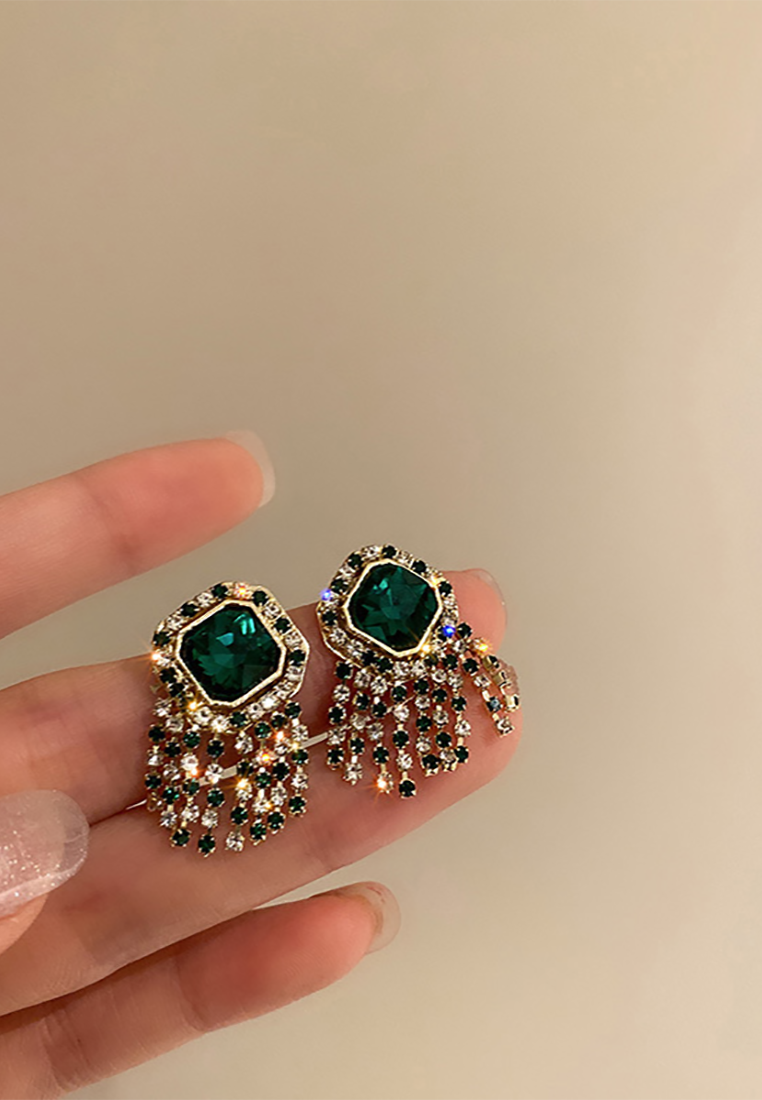 Light luxury retro diamond geometric palace style earrings CA25052383 -1