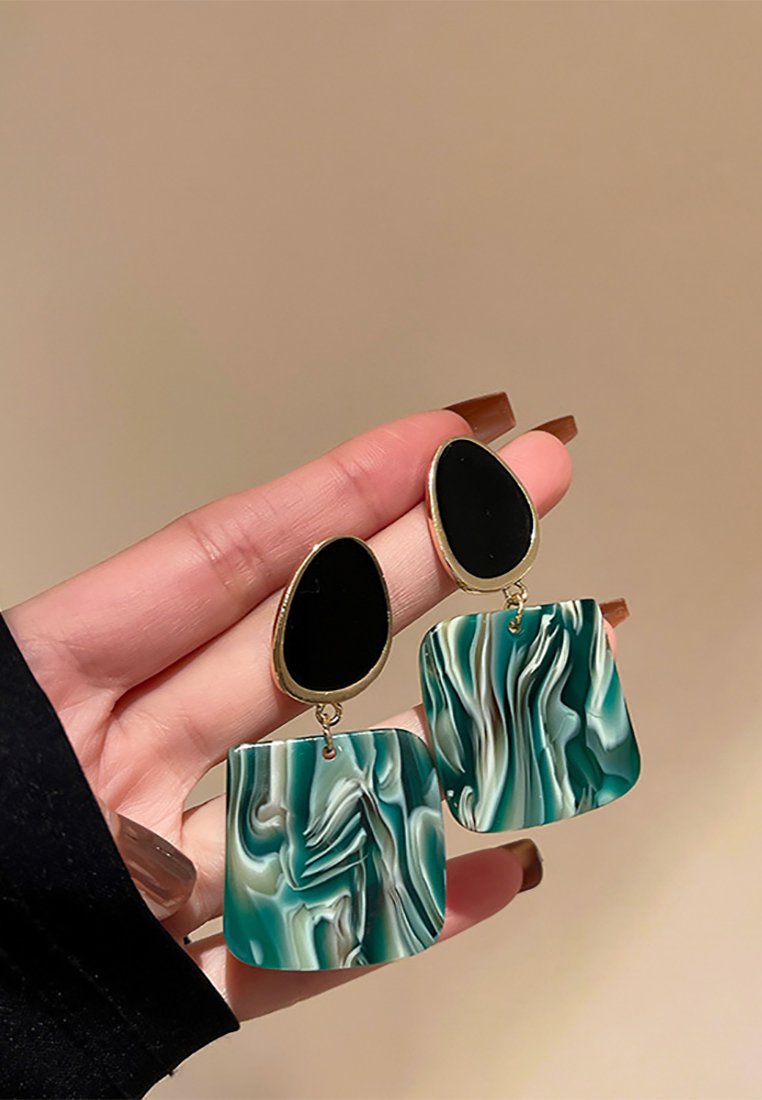 Light luxury retro diamond geometric palace style earrings CA25052383 -1