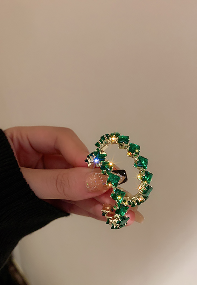 Light luxury retro diamond geometric palace style earrings CA25052383 -1