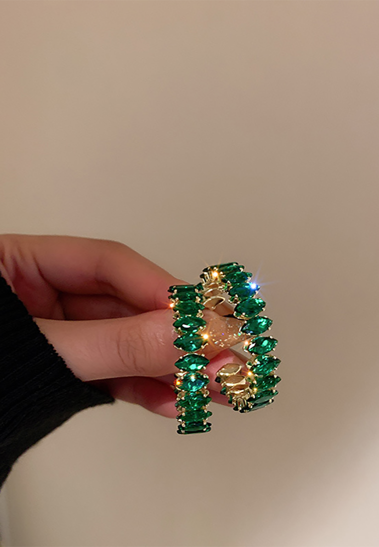 Light luxury retro diamond geometric palace style earrings CA25052383 -1