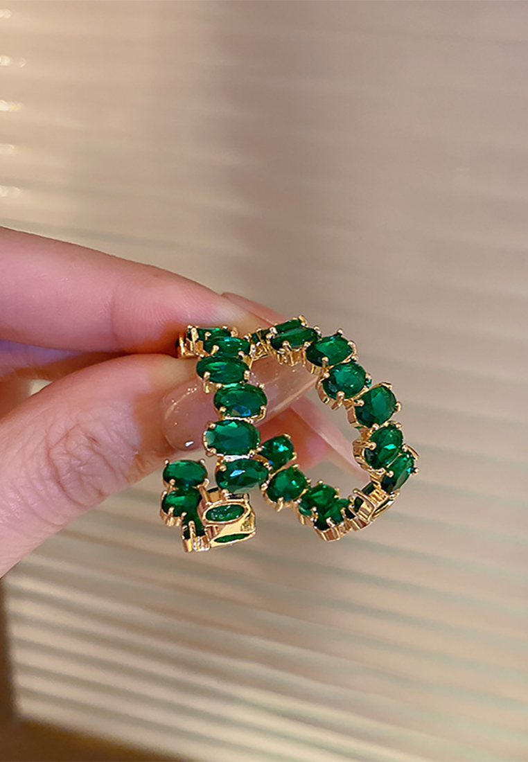 Light luxury retro diamond geometric palace style earrings CA25052383 -1