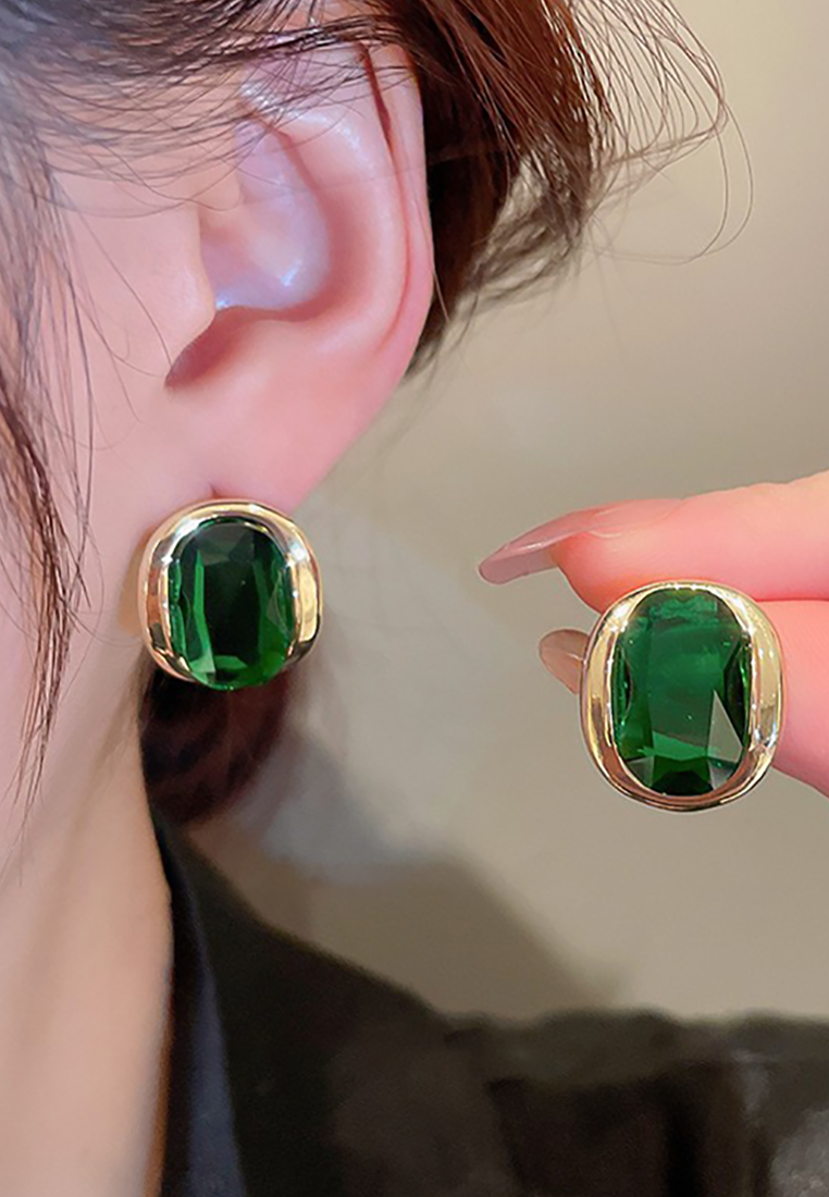 Light luxury retro diamond geometric palace style earrings CA25052383 -1