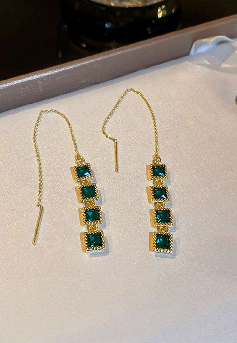 Light luxury retro diamond geometric palace style earrings CA25052383 -1