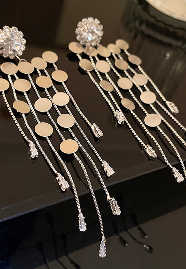 Light luxury retro diamond geometric palace style earrings CA25052383 -1