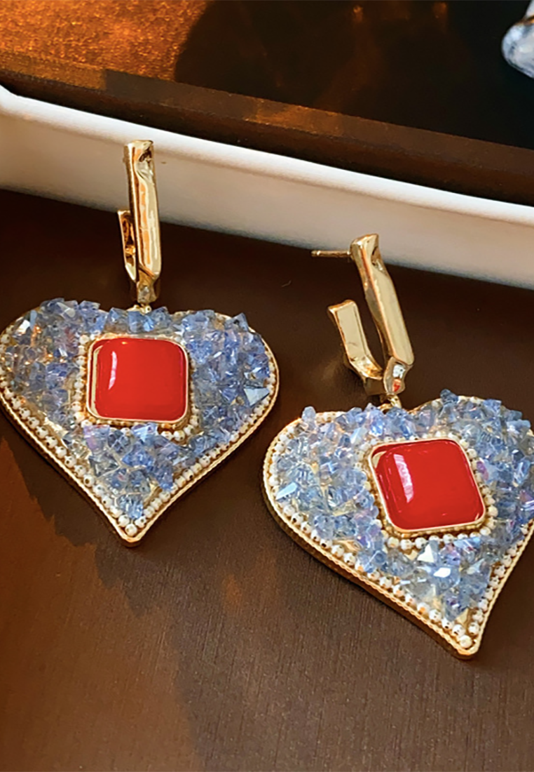 Light luxury retro diamond geometric palace style earrings CA25052383 -1