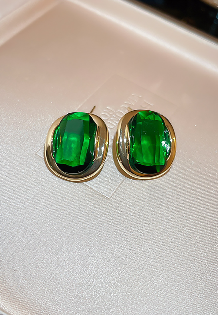 Light luxury retro diamond geometric palace style earrings CA25052383 -1