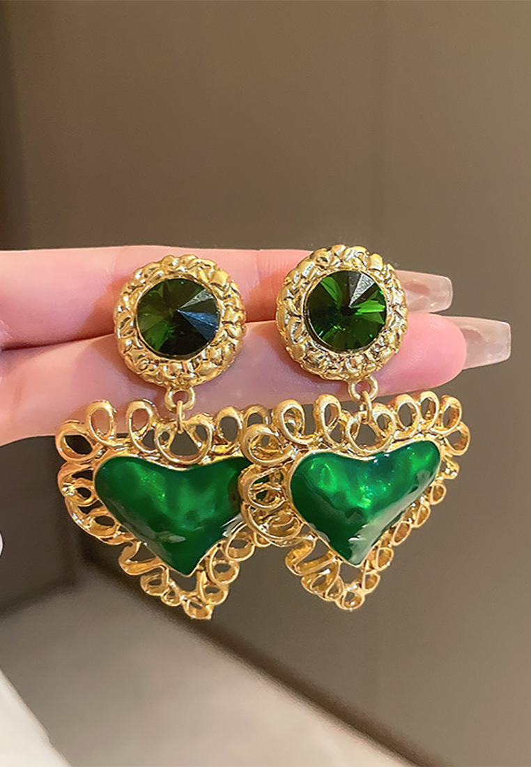 Light luxury retro diamond geometric palace style earrings CA25052383 -1