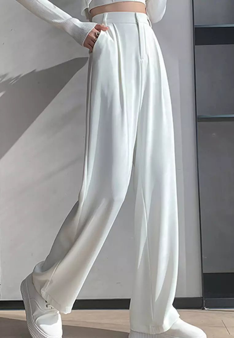 Casual Loose Wide-Leg Drape Suit Trousers Pants A22022525W
