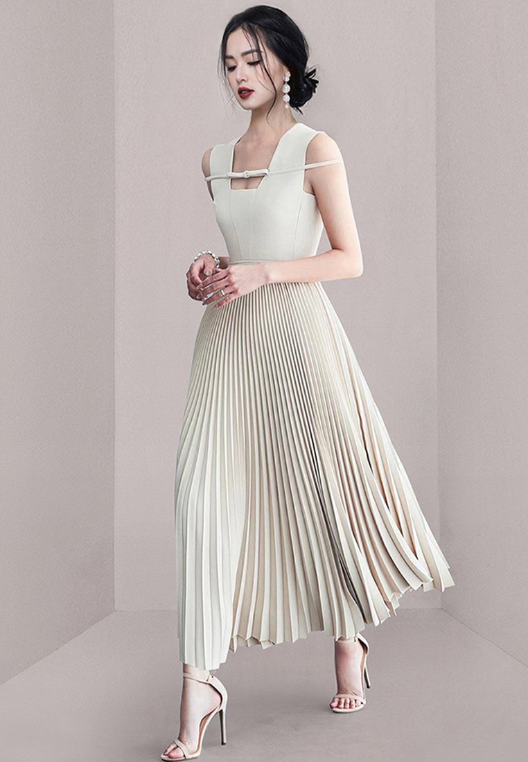2024 Summer New Sleeveless Pleated Dress CA24041084BE