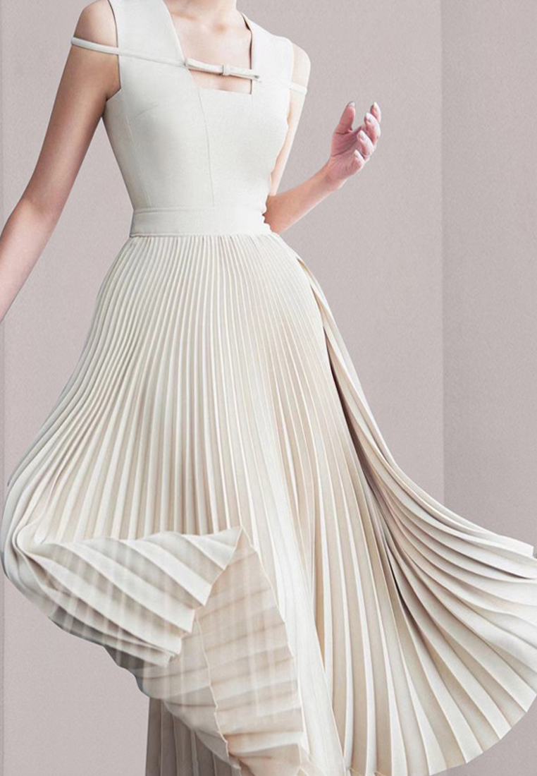 2024 Summer New Sleeveless Pleated Dress CA24041084BE