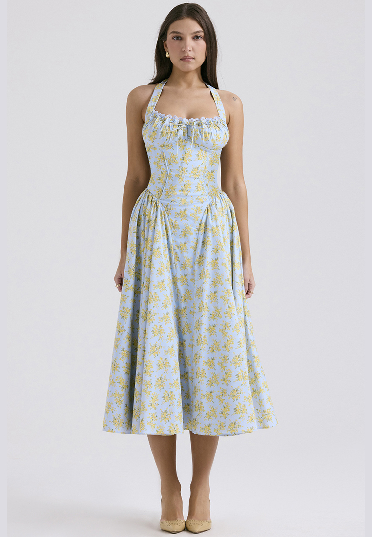 New summer slim fit printed camisole dress CA25042222PIMT