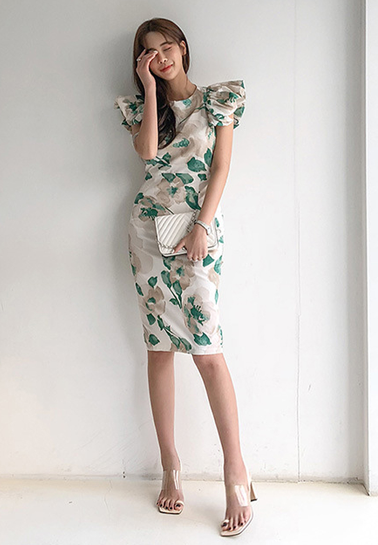 2024 Slim fit floral sleeveless dress CA24041086GR