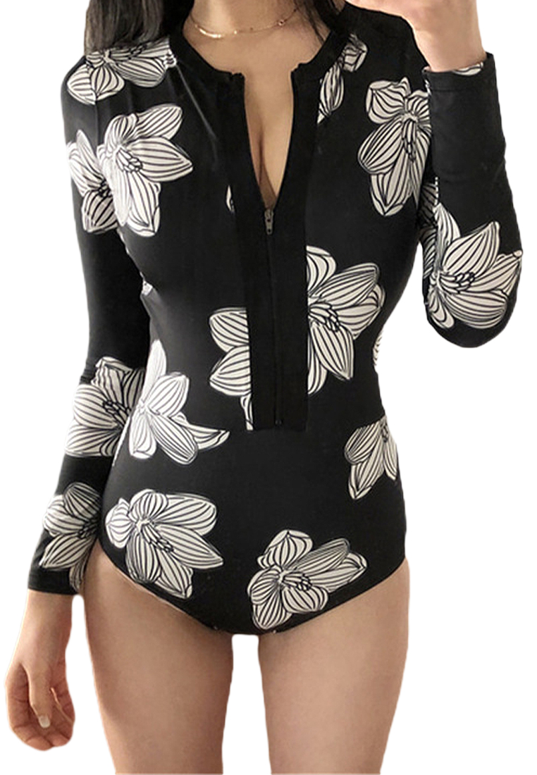 Casual surfing sun protection quick-drying one-piece swimsuit CA24032186BL