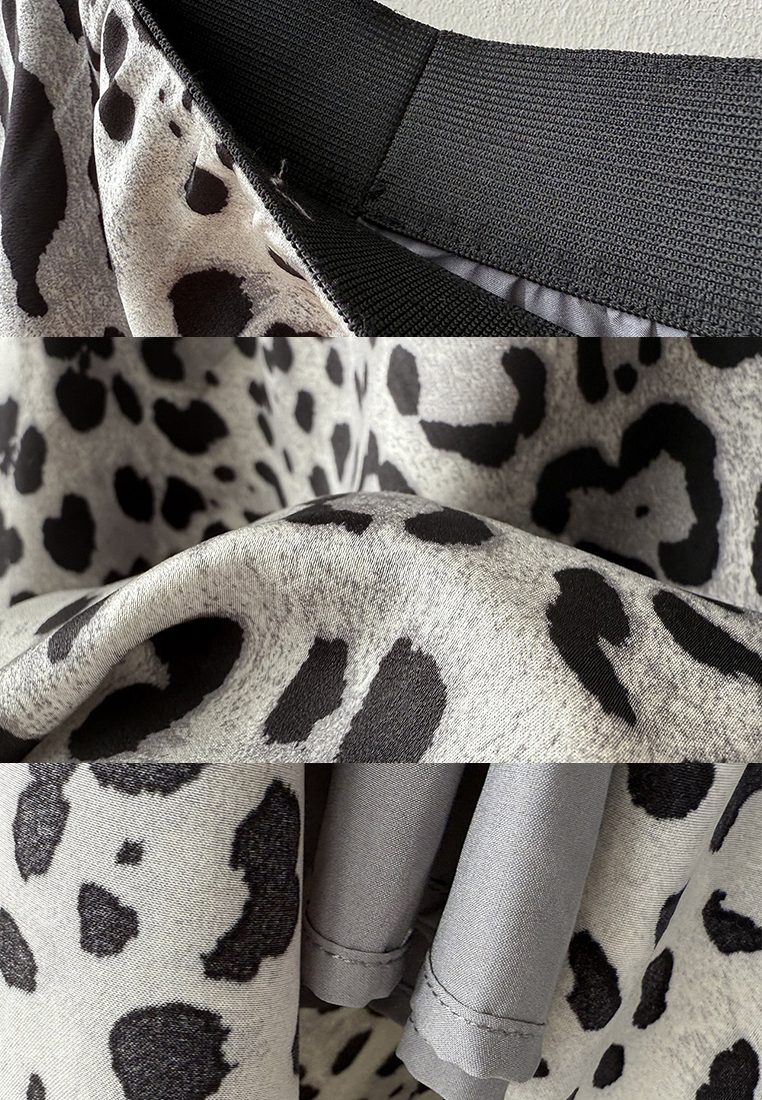 Summer High-Waisted Leopard Print Slit A-Line Skirt CA25061786MT
