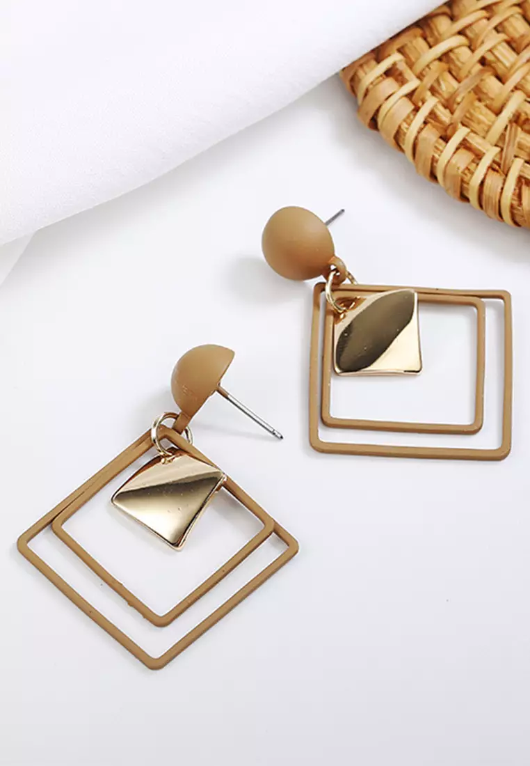 Rhombus Drop Earrings CA030208BE