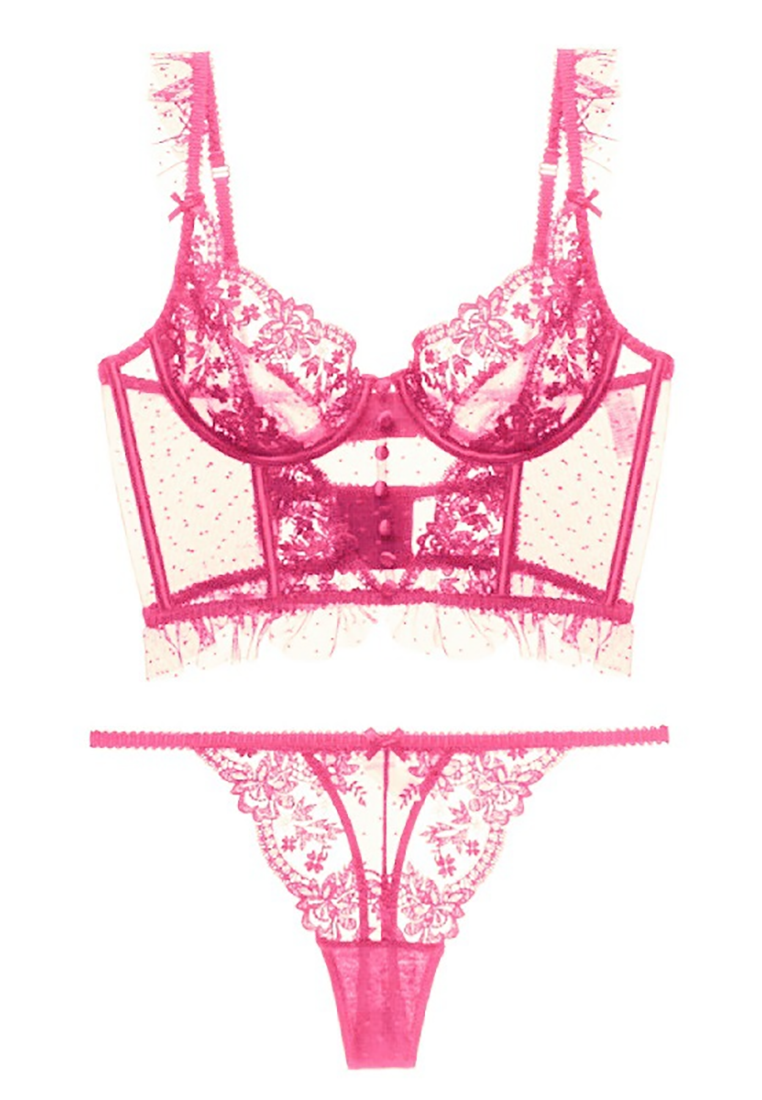 New French Shapewear Lace Long Bra Set CA24112012W