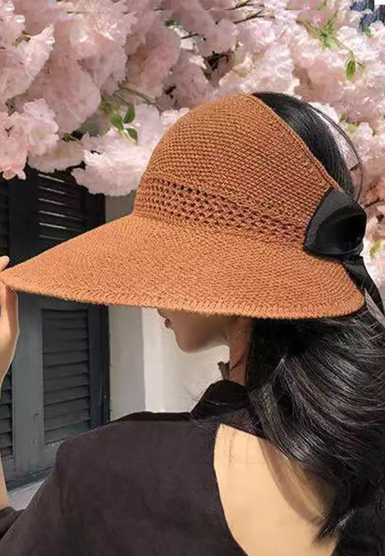 Bow Hollow Big Brim Folding Sunshade Fisherman Caps A22062408PI