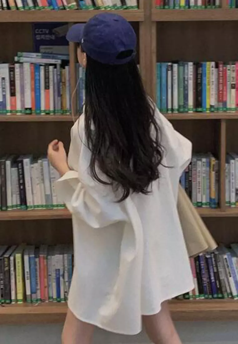 Autumn New Korean Loose Medium to Long Shirt CA24092517W