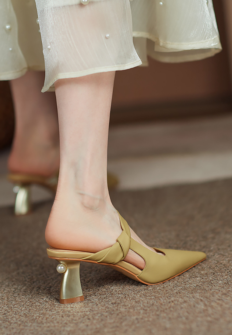 2025 Summer Pointed Toe Mid-Heel Sandals CA25021349YE