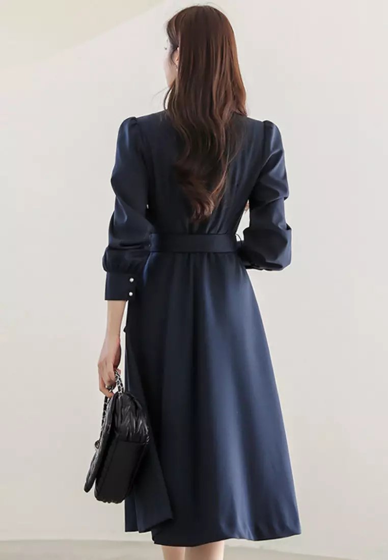 Temperament high waist strappy midi dress K102306RD