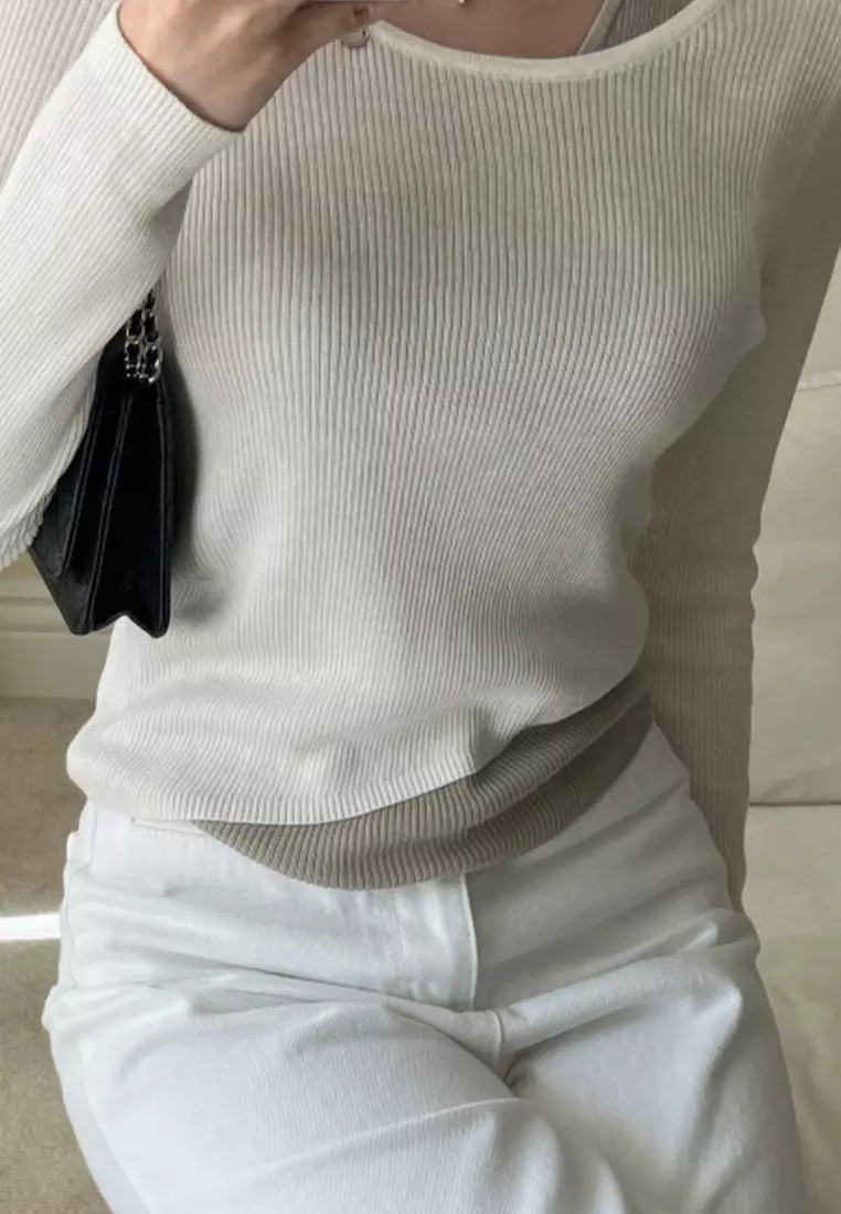 New Fashion Korean Knitted Top CA24092729BK