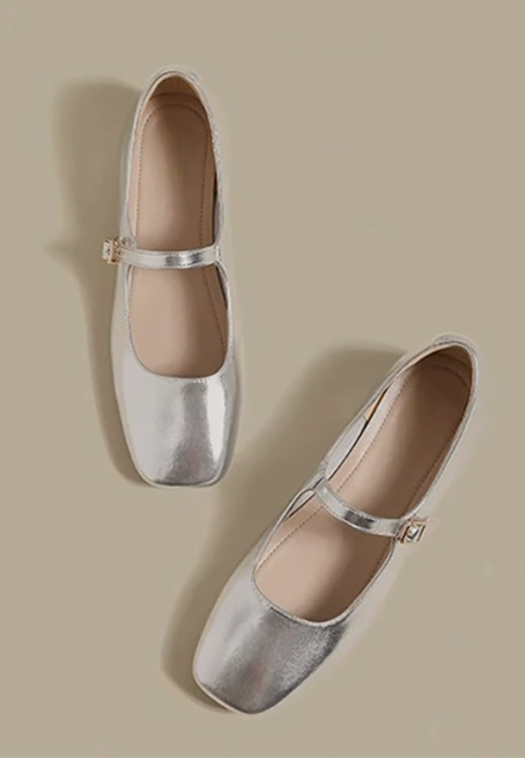 2025 Spring and Autumn French Square Toe Flat Shoes CA25021324SL