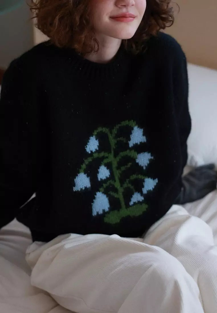 Temperament new flower pattern knitted sweater top K112603BE