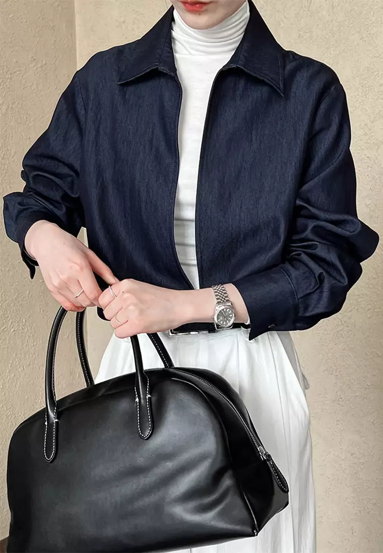 Autumn new fashionable long sleeved denim top CA24092361BL