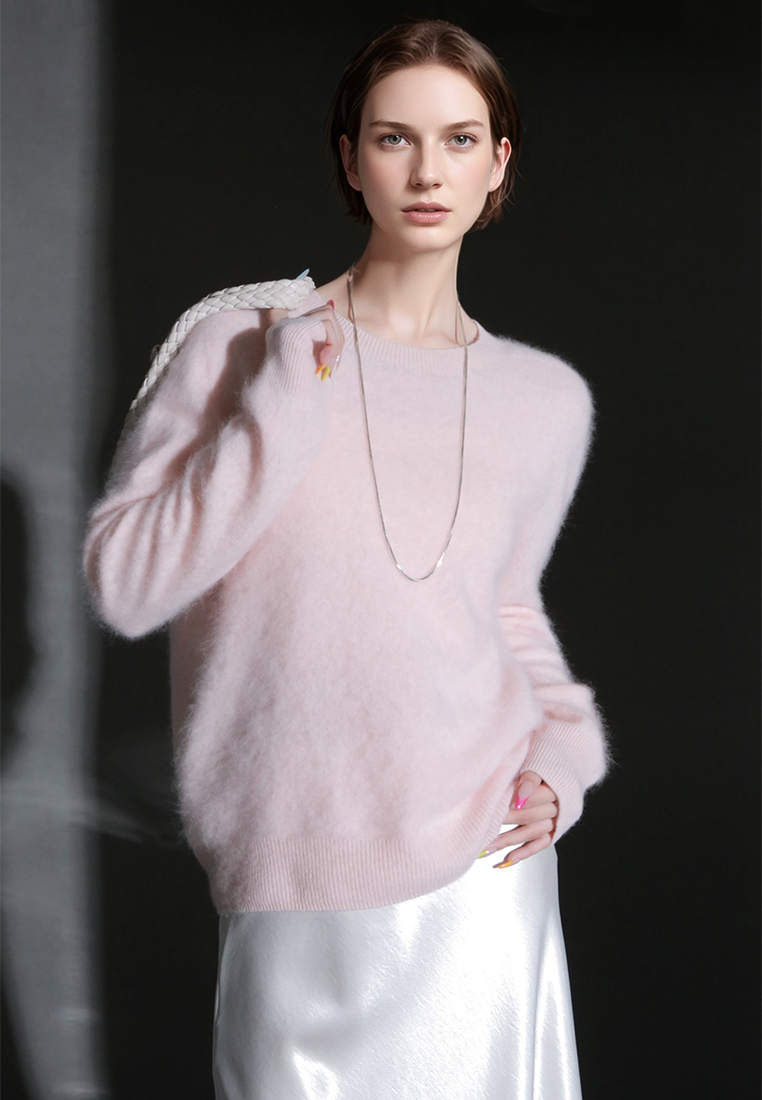 Fall/Winter European and American Style Cashmere Round Neck Knitted Sweater CA25110309BL