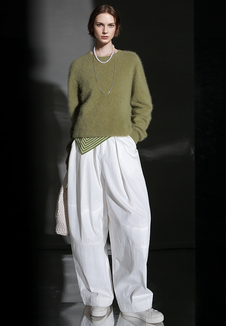 Fall/Winter European and American Style Cashmere Round Neck Knitted Sweater CA25110309BL