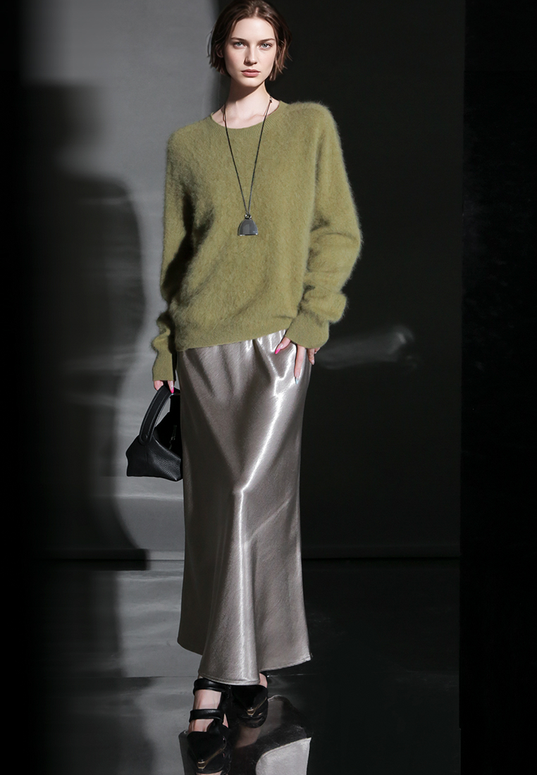 Fall/Winter European and American Style Cashmere Round Neck Knitted Sweater CA25110309BL