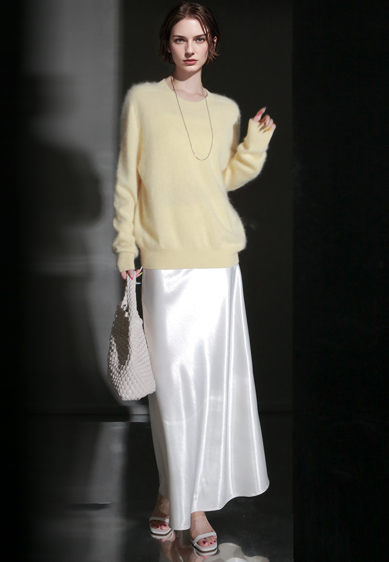 Fall/Winter European and American Style Cashmere Round Neck Knitted Sweater CA25110309BL