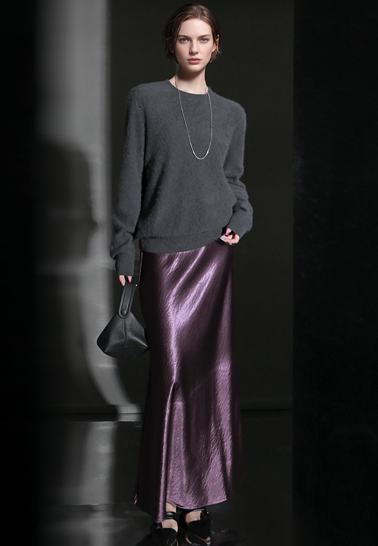 Fall/Winter European and American Style Cashmere Round Neck Knitted Sweater CA25110309BL