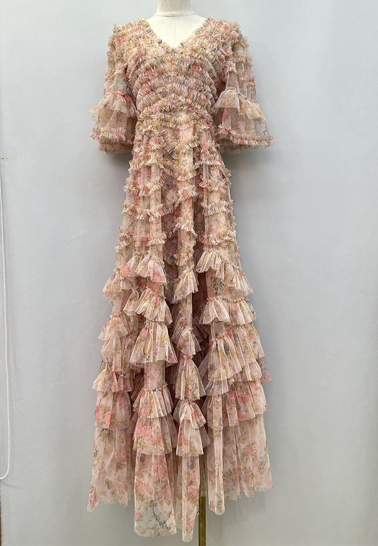 Summer French fairy temperament evening dress CA24031909BL