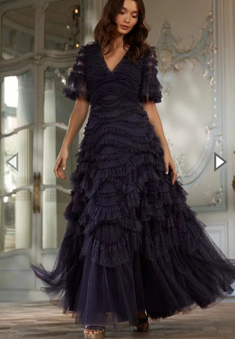 Summer French fairy temperament evening dress CA24031909BL