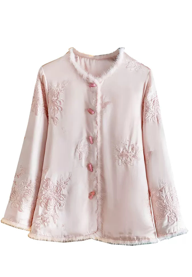 Chinese style high-end embroidered mink fur thickened coat jacket CA010609PI