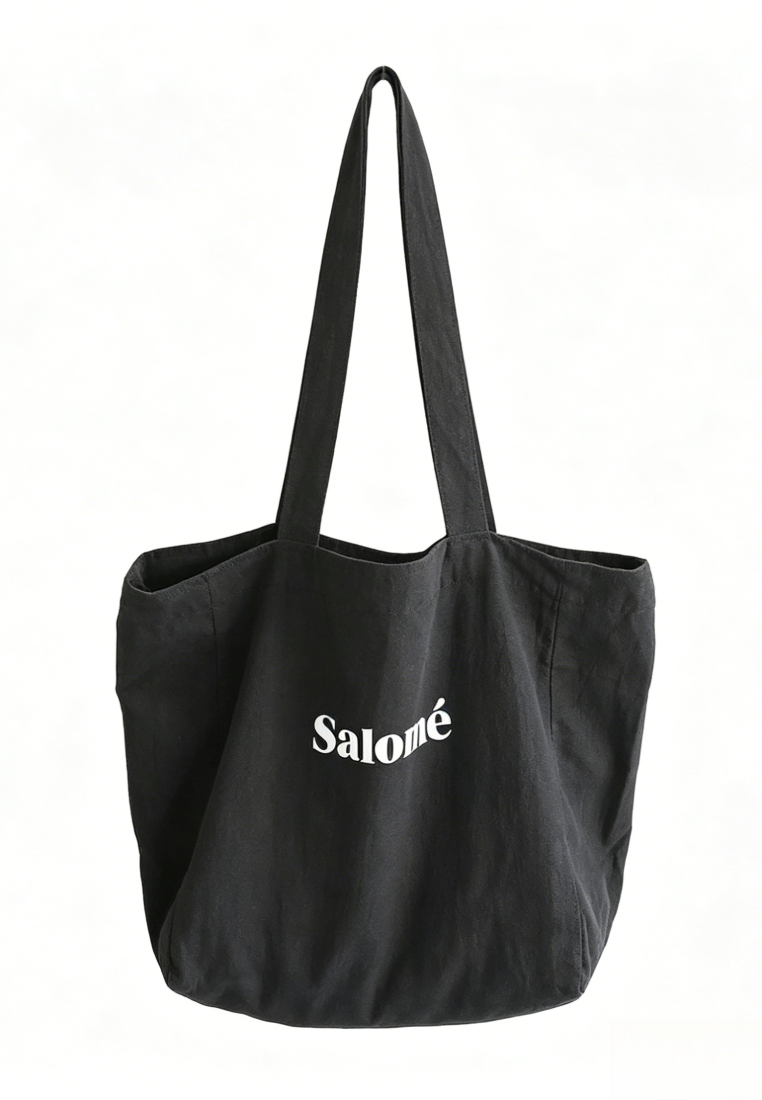 Casual Linen Tote Bag with "Salomé" Lettering K26051907