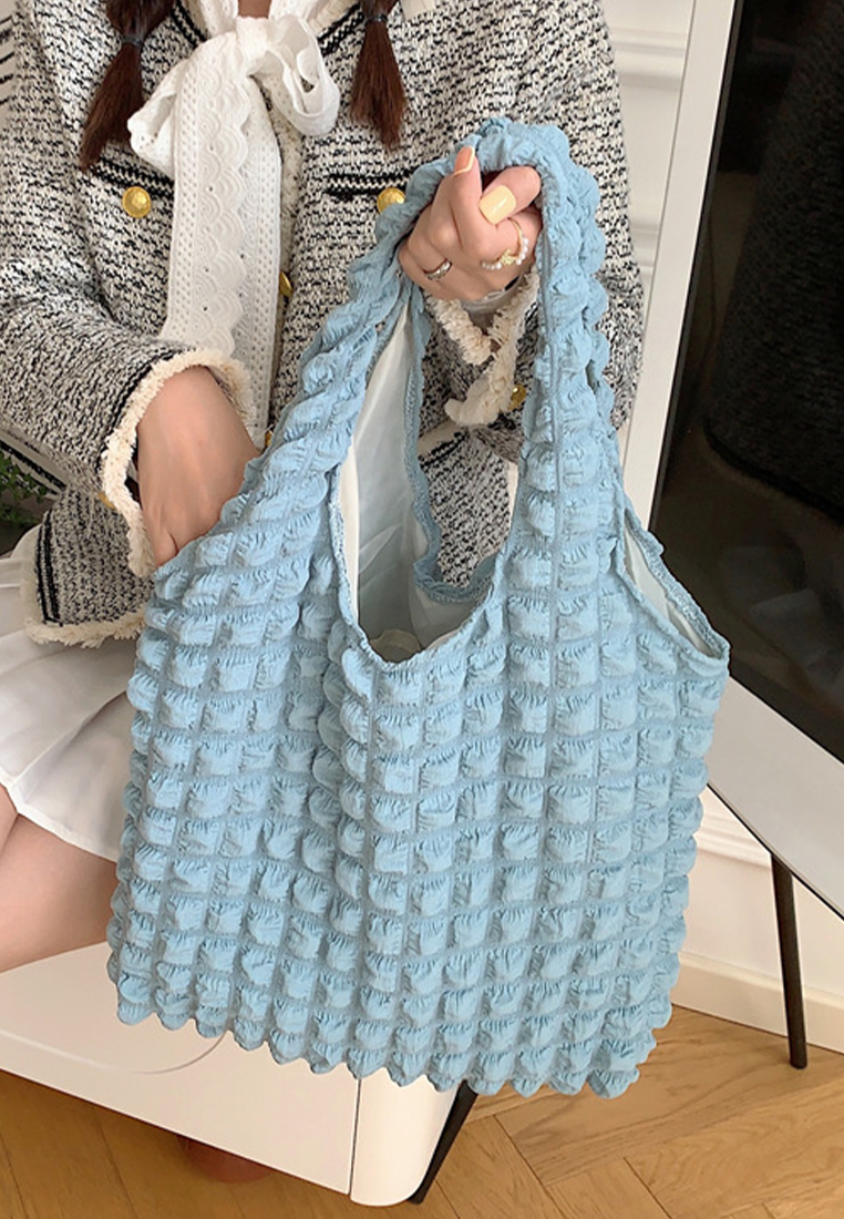 New cloud bubble flower shoulder canvas bag CA24042609GR
