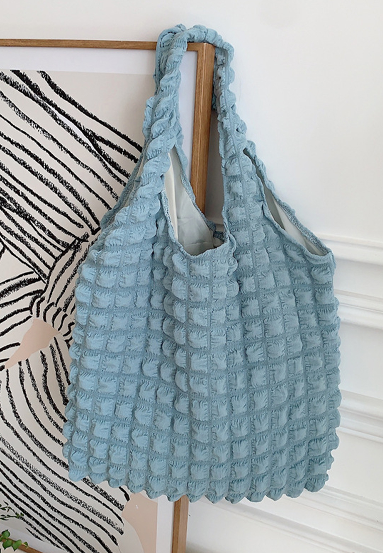 New cloud bubble flower shoulder canvas bag CA24042609GR