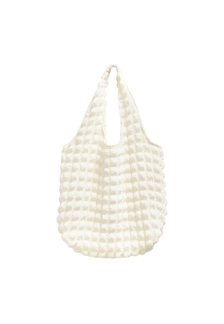 New cloud bubble flower shoulder canvas bag CA24042609GR