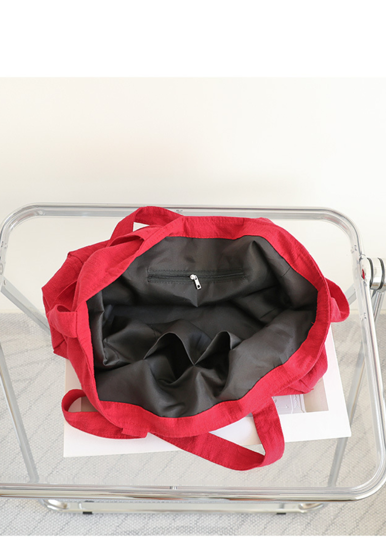 Casual Linen Tote Bag with "Salomé" Lettering K26051907