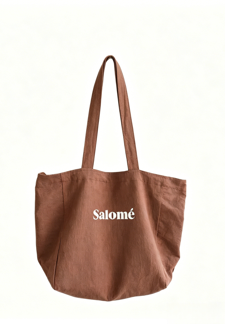 Casual Linen Tote Bag with "Salomé" Lettering K26051907