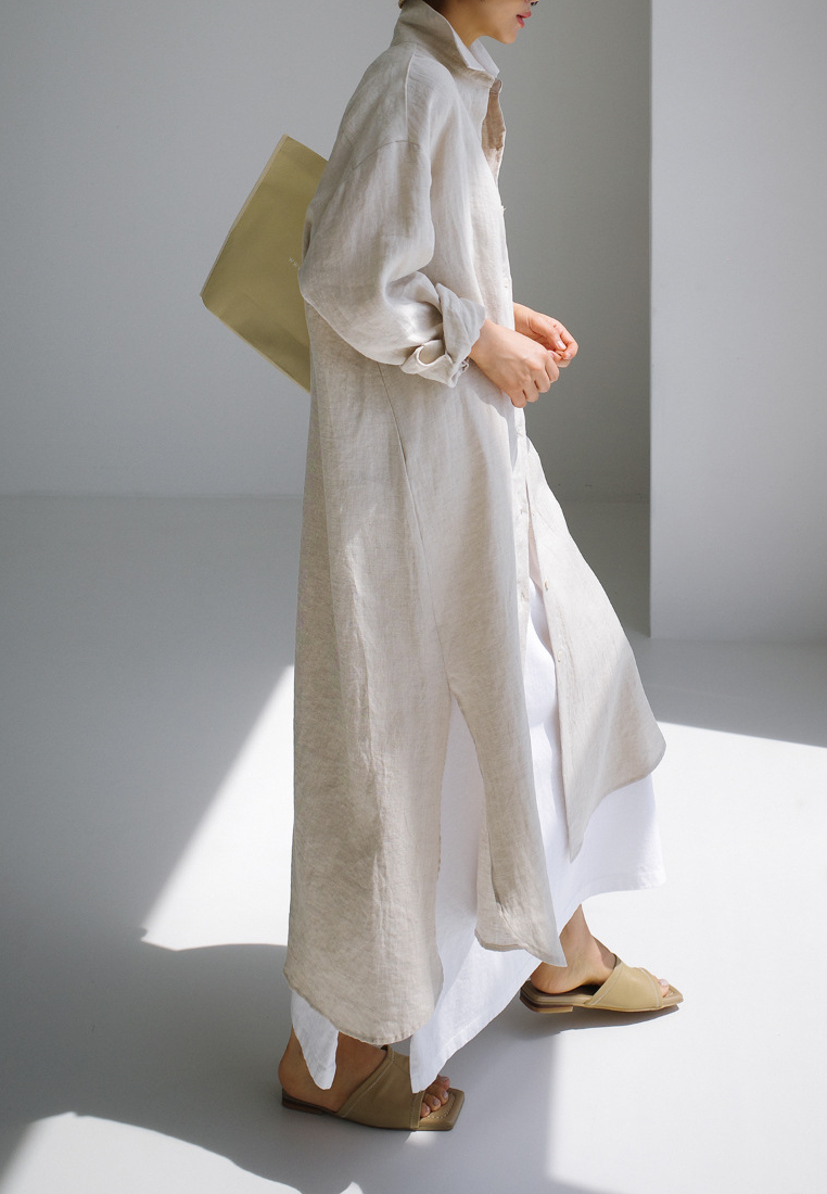 Elegant and loose-fitting long-sleeve dress CA25091909BL