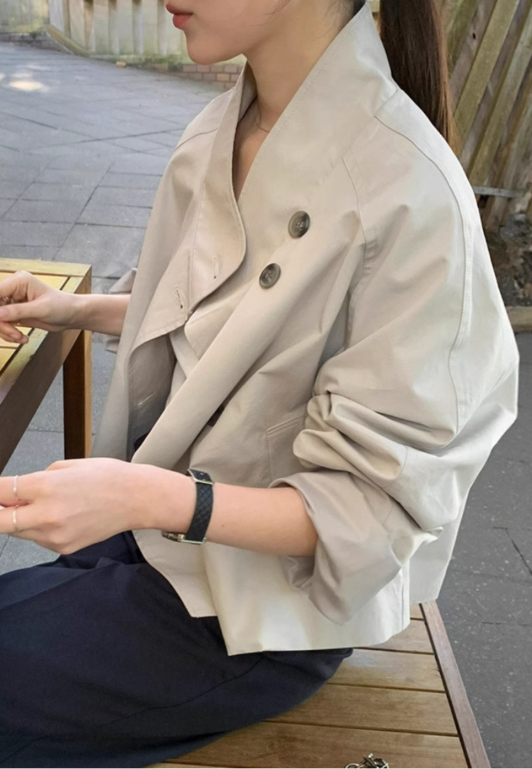 New versatile loose-fitting stand-collar jacket CA25102009GY