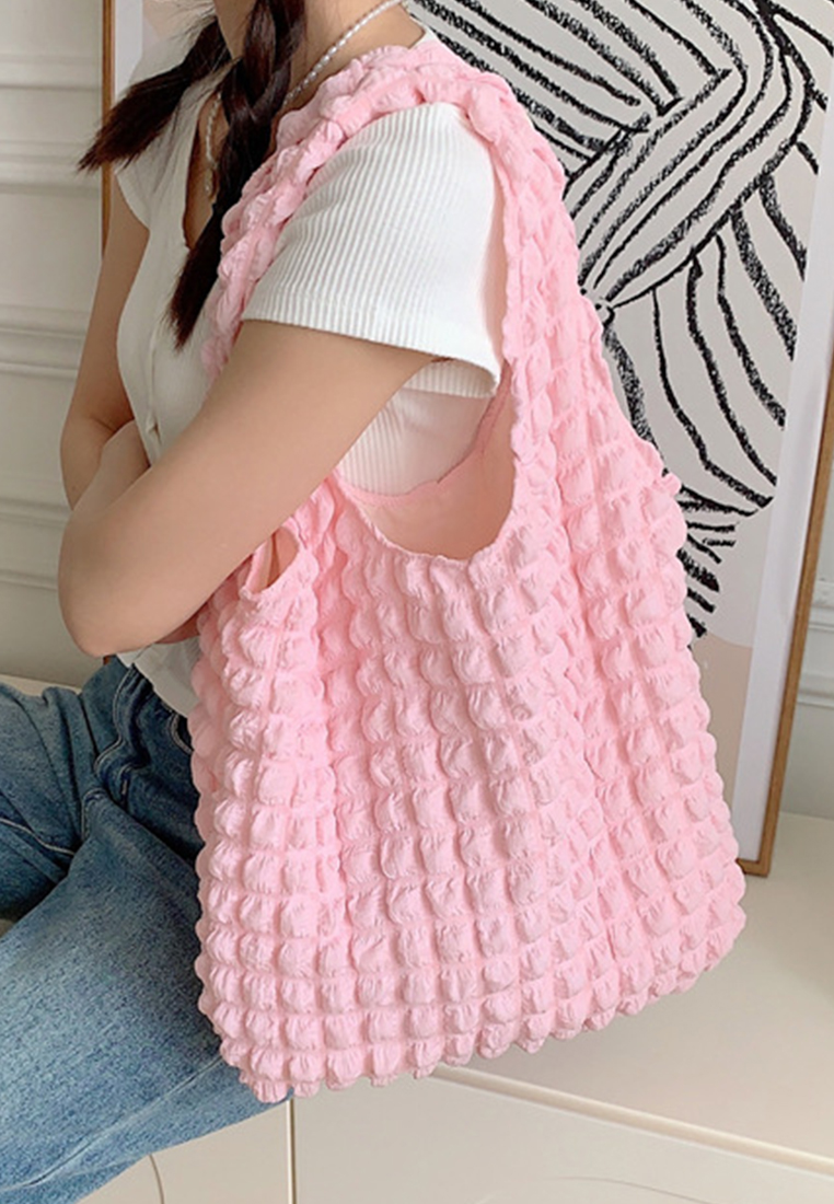 New cloud bubble flower shoulder canvas bag CA24042609GR
