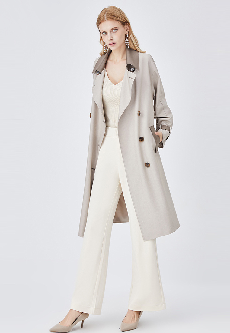 Versatile classic mid length trench coat CA101709