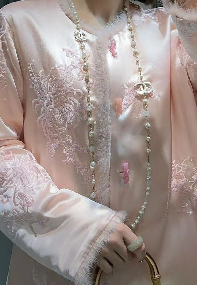Chinese style high-end embroidered mink fur thickened coat jacket CA010609PI