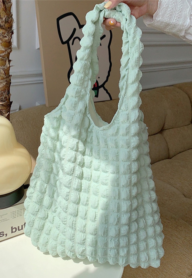 New cloud bubble flower shoulder canvas bag CA24042609GR